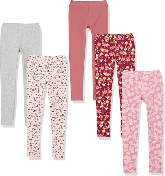 Amazon Essentials Girls and Toddlers' Leggings, Multipacks-CubbioJoy