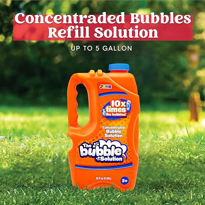 JOYIN 32 oz Bubble Solution Refills (Close to 1L/ 2.5 Gallon), Concentrated Solution for Bubble Machine, Wands, Blower, Easter (Orange)-CubbioJoy