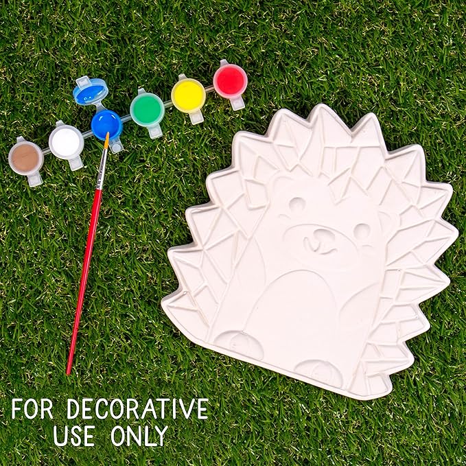 Creative Roots Mosaic Hedgehog Stepping Stone, Includes 7-Inch Ceramic Stone & 6 Vibrant Paints, DIY Garden Stepping Stone Kit for Kids Ages 6+-CubbioJoy
