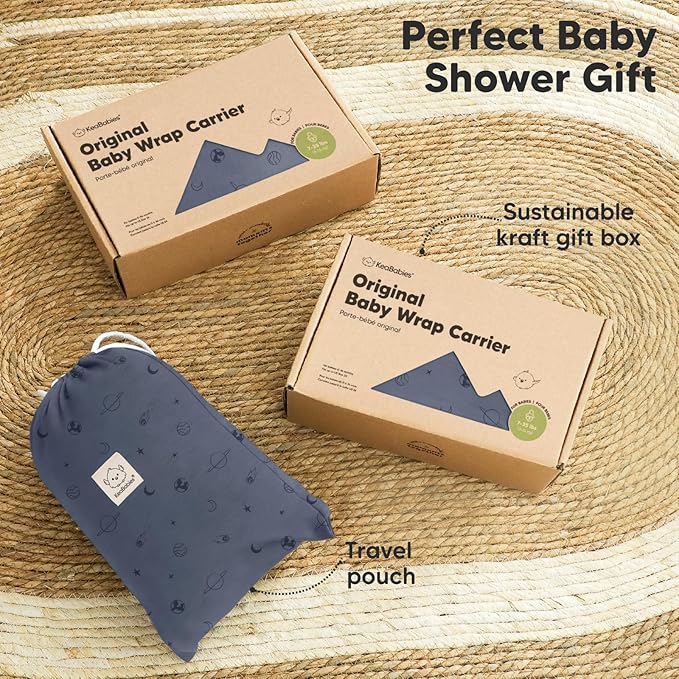 KeaBabies Baby Wrap Carrier - All in 1 Original Baby Carrier Newborn to Toddler Sling, Easy to Wear, Hands Free Bonding, Lightweight, Breathable Infant Wraps (Planets)-CubbioJoy