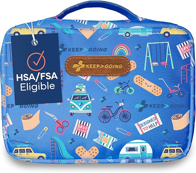 KeepGoing Large Home First Aid Kit for Kids – 270 Pc. for Car, Home, Dorm, & Boat with Latex-Free Bandages – 10 x 7 x 3.5 in. Travel First Aid Kit (Signature)-CubbioJoy