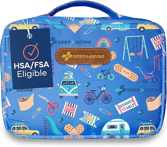 KeepGoing Large Home First Aid Kit for Kids – 270 Pc. for Car, Home, Dorm, & Boat with Latex-Free Bandages – 10 x 7 x 3.5 in. Travel First Aid Kit (Signature)-CubbioJoy