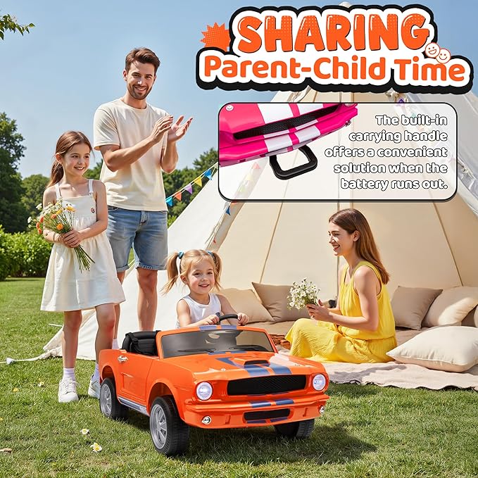 24V 2 Seater Ride on Toys, Licensed Shelby Cobra Kids Power Car Wheeler Ride On Toy w/ 2WD/4WD Switchable, Remote Control, 19" Spacious Seat, 4 Spring Suspension, Music, Bluetooth-CubbioJoy