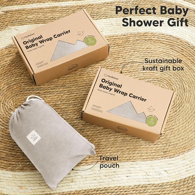 KeaBabies Baby Wrap Carrier - All in 1 Original Baby Carrier Newborn to Toddler Sling, Easy to Wear, Hands Free Bonding, Lightweight, Breathable Infant Wraps (Stone Gray)-CubbioJoy