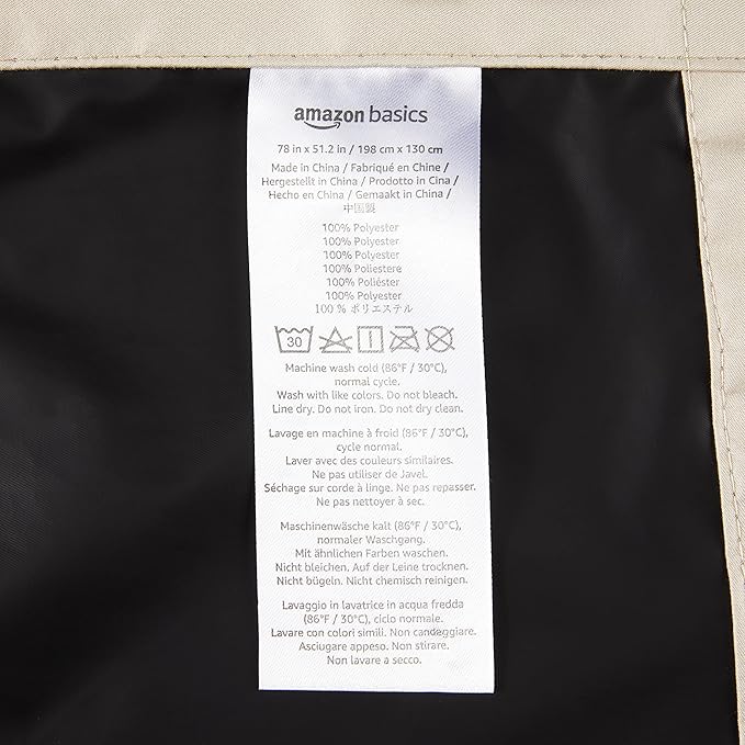 Amazon Basics Portable Blackout Curtain Shade with Suction Cups, 50"W x 78"L, 1-Pack, Beige-CubbioJoy