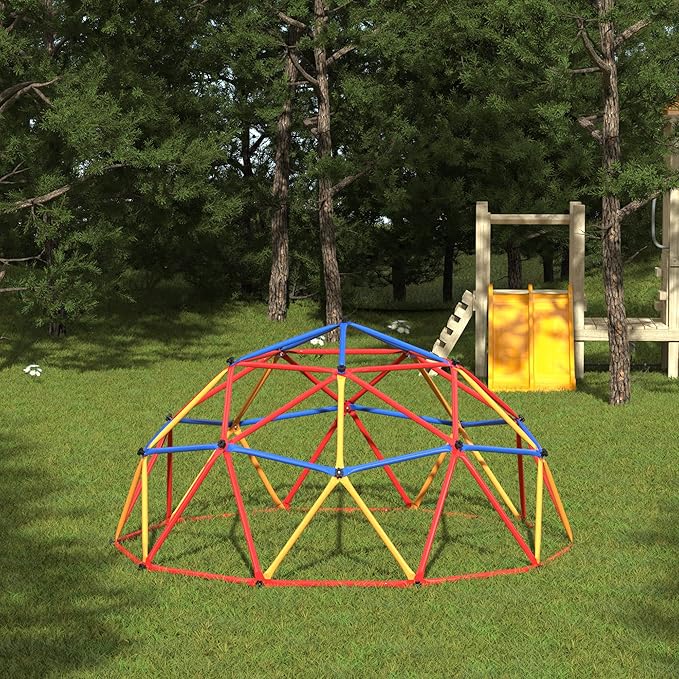 Climbing Dome, Outdoor Toddler Jungle Gym, 7 Ft Climbing Toys for Kids 3-8, Geometric Dome Climber Jungle Gym for Backyard, Outside Climb Dome for Kids Climber-CubbioJoy