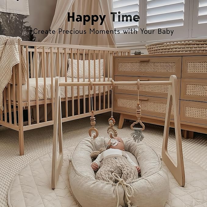 Infant Lounger, Baby Nest Cover for Baby Girls & Boys, Newborn Essentials for Baby 0-18+ Months, 100% Cotton Breathable(CreamyWhite, Corduroy)-CubbioJoy