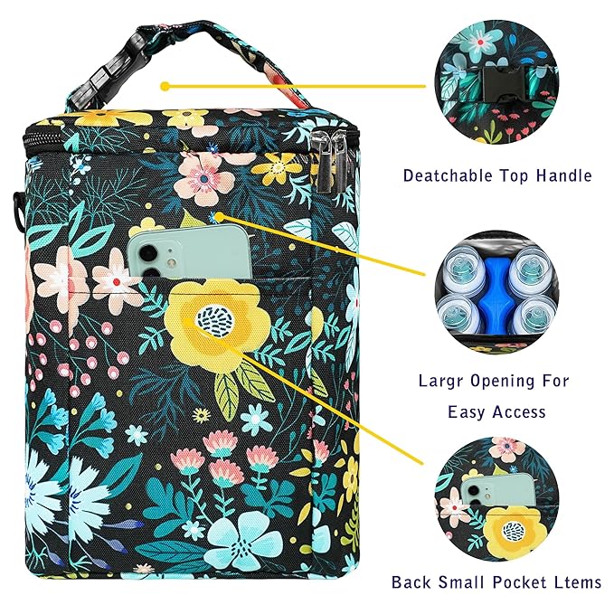Breastmilk Cooler Bag with Ice Pack Fits Up to 9oz Bottles - Insulated Baby Bottle Cooler with Strap - Nursing Mom & Daycare Travel-CubbioJoy