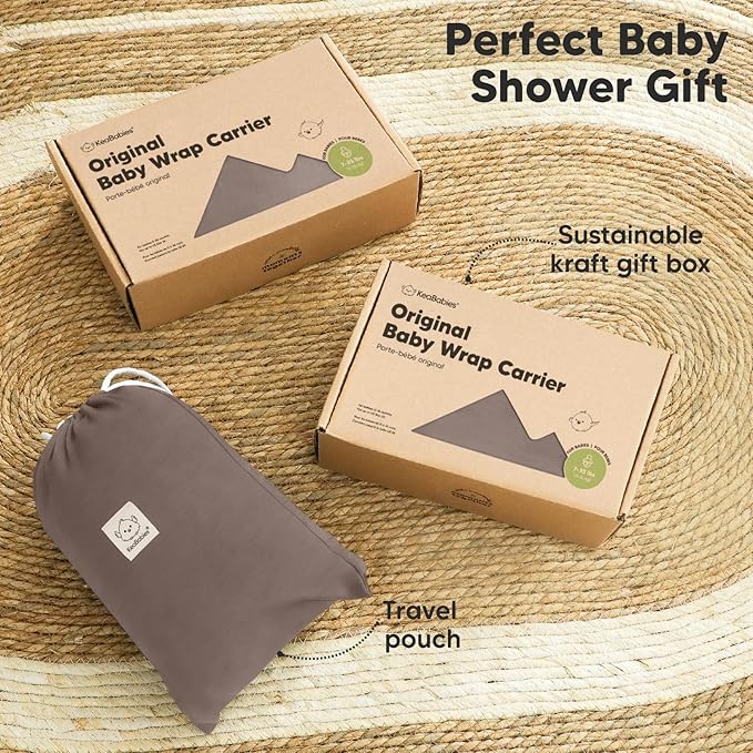 KeaBabies Baby Wrap Carrier - All in 1 Original Baby Carrier Newborn to Toddler Sling, Easy to Wear, Hands Free Bonding, Lightweight, Breathable Infant Wraps (Copper Gray)-CubbioJoy