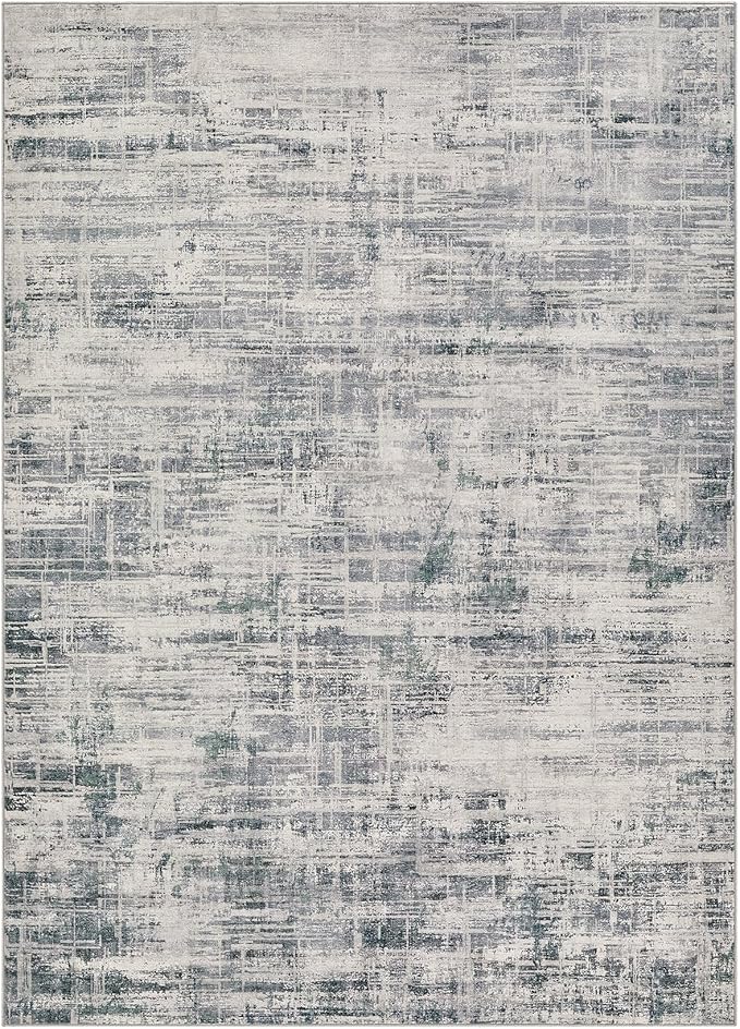 Area Rug for Living Room: 9x12 Washable Neutral Abstract Modern Soft Rugs Non Slip Indoor Floor Stain Resistant Large Carpet for Bedroom Dining Room Office Nursery - Gray-CubbioJoy