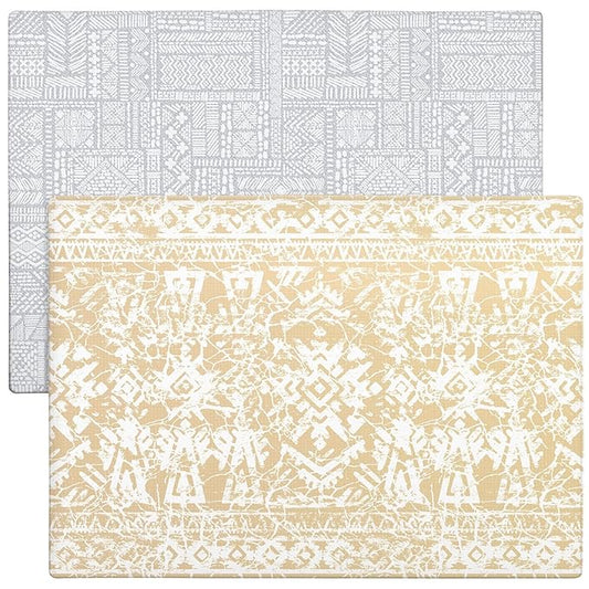 Cushmat Stylish Reversible Foam Play Mat (Large, Explorer - Gray Sand) - Soft, Waterproof, Durable Play mat for Infants, Babies, Toddler, Kids & Grownup - 6.5ft x 4.5ft-CubbioJoy
