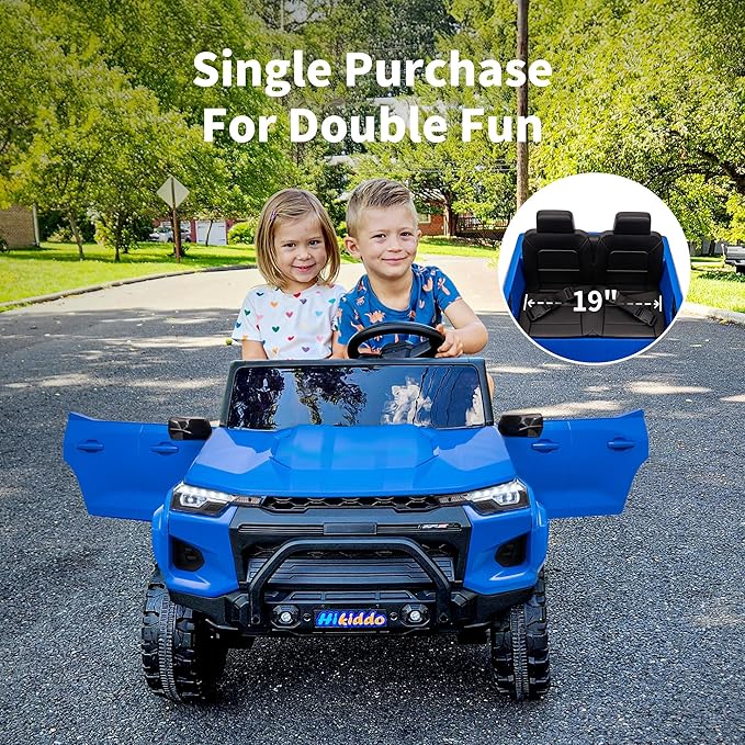 24V 10Ah Ride on Toy for Big Kids, 4WD 2 Seater Electric SUV Kids Car to Drive w/Remote Control, 4x200W Motors - Blue-CubbioJoy