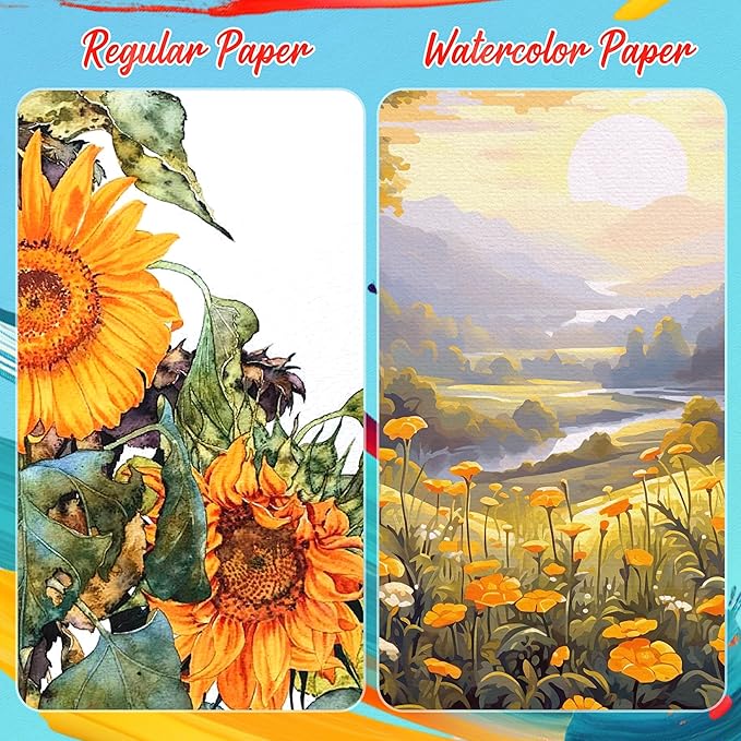 50 Colors Watercolor Paint Set with 6 Brushes, Portable Travel Water Color Kit with Carrying Case, Palette and Accessories, Non-Toxic Art Supplies Gift for Artists Adult Teen Kids Girls Boys-CubbioJoy