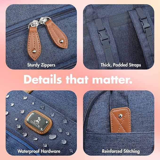 Dikaslon Diaper Bag Backpack with Portable Changing Pad, Pacifier Case and Stroller Straps, Large Unisex Baby Bags for Boys Girls, Multipurpose Travel Back Pack Moms Dads, Peacock blue-CubbioJoy