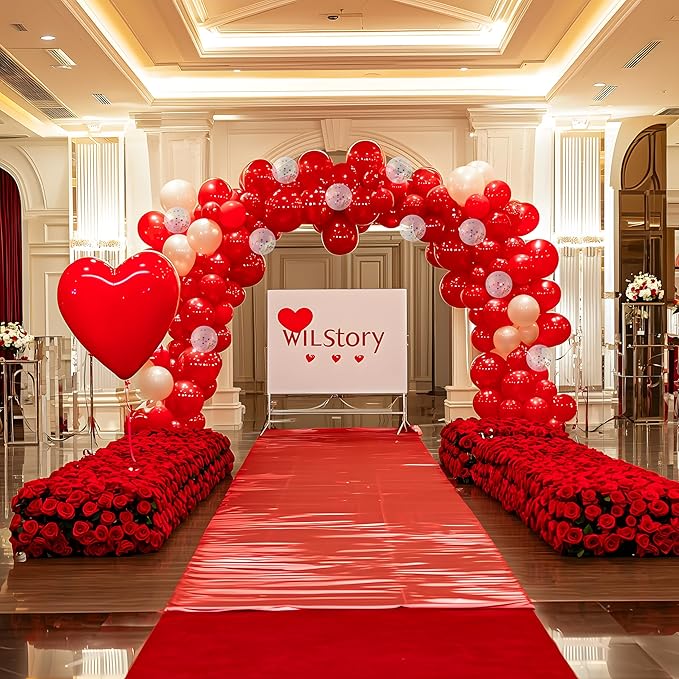 JOYIN 150 Pcs Red Balloons, Different Sizes 18 12 10 5 Inch Red Latex Balloon Arch Kit with Instruction for Birthday Party Decoration Graduation Wedding Holiday-CubbioJoy