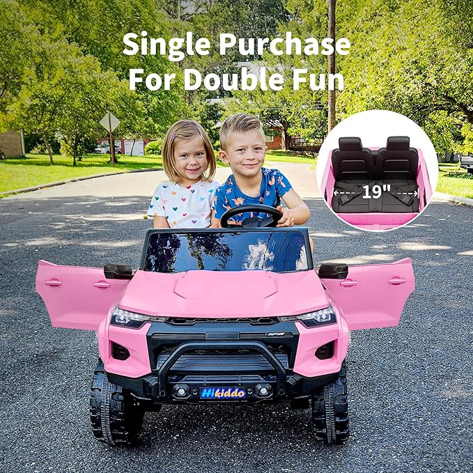 24V 10Ah Ride on Toy for Big Kids, 4WD 2 Seater Electric SUV Kids Car to Drive w/Remote Control, 4x200W Motors - Pink-CubbioJoy