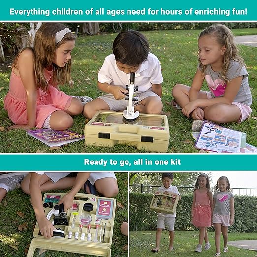 AmScope - M40-K-MDM35 IQCREW by 120X – 1200X Kid’s 85+ Piece Premium Microscope STEM Kit with Color Camera, Interactive Kid’s Friendly Software, Prepared and Blank Slides and More-CubbioJoy