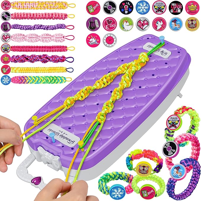 Dpai Friendship Bracelet Making Kit for Girls,DIY Arts and Crafts Toys,Jewelry String Maker Kit,The Best Birthday Gifts Ideas for Girls 6 7 8 9 10 11 12+ Years Old（Purple）-CubbioJoy