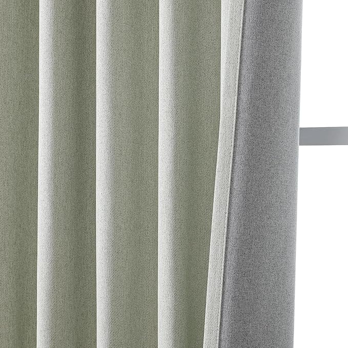 Joydeco Custom Blackout Curtains for Bedroom, Total Blackout Curtains Back Tab & Rod Pocket, Solid Thermal Insulated Window Drapes Luxury Decor for Living Room 1 Panel (Custom Size, Sage Green)-CubbioJoy