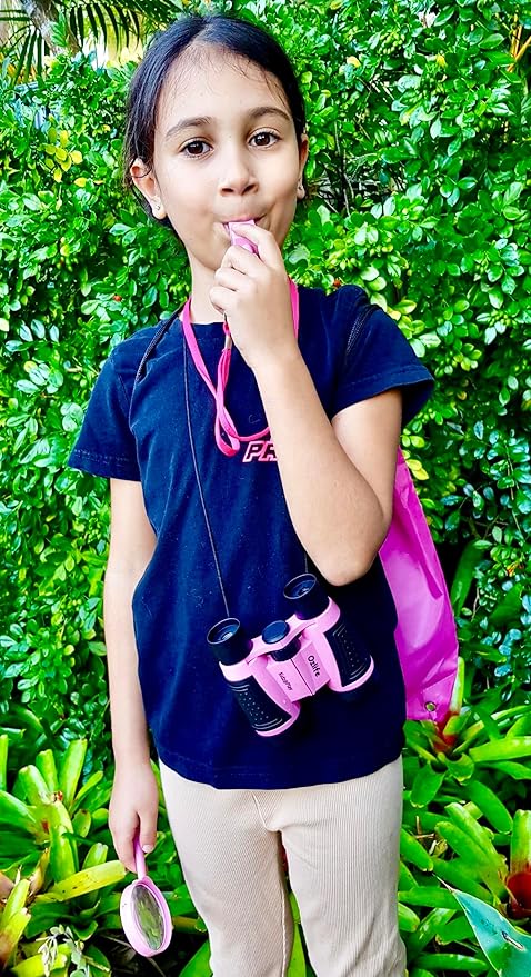 Adventure Kidz - Outdoor Exploration Kit, Children’s Toy Binoculars with Case, Flashlight, Compass, Fox Whistle, Magnifying Glass, Backpack. Great Gift Set for STEM, Pretend Play. Age 3+-CubbioJoy