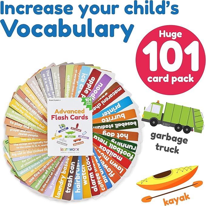 Advanced Flash Cards for Toddlers 3-5 Years – 101 Flashcards – Preschool Flash Cards – Kindergarten Flash Card for Kids – Toddler Learning – Educational Gift - for Ages 3, 4, 5 & 6-CubbioJoy