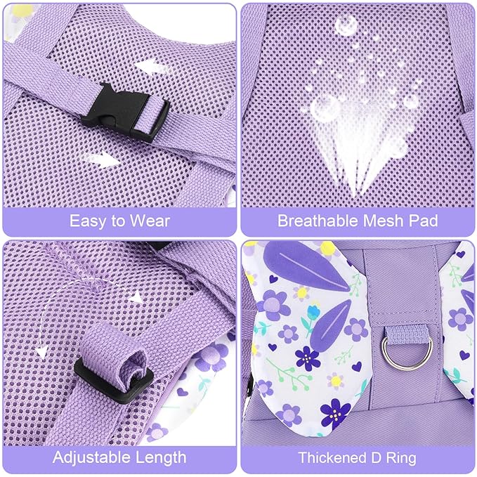 Accmor Toddler Harness Leash, Cute Butterfly Kids Leash + Anti Lost Wrist Link for Outdoor Travel, Mini Child Walking Harness Wristband Assistant Strap Belt for Baby Girls (Purple)-CubbioJoy