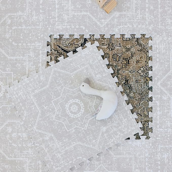 Baby Play Mats for Floor - Layla (4x6ft) - Premium EVA Foam Play Mat for Babies & Toddlers - Perfect for Tummy Time, Crawling, Playroom - Stylish & Comfortable Kids Play Mat-CubbioJoy