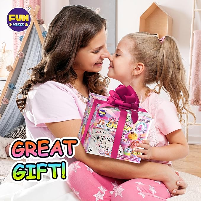 4 LB Milky Butter Slime Bucket Gift for Girls, FunKidz 64 FL OZ Huge Soft White Premade Scented Slime Kit Toy with 29 Variety Add-Ins Perfect Birthday Present for Kids Age 6+-CubbioJoy