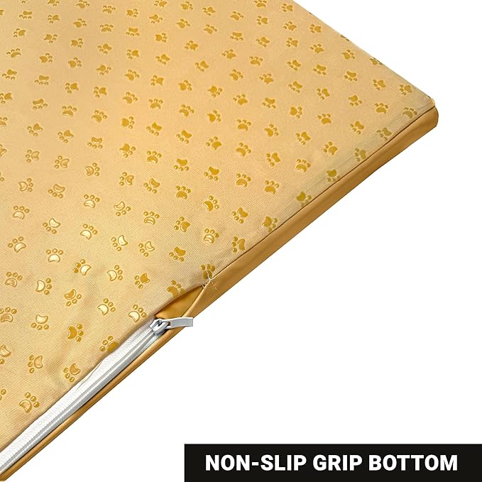 Compatible Baby Play Mat - PU Leather, Foam - Waterproof, Easy to Clean - Plush, High Density Foam - 1.5" Thick - 24" Wide - Colored, Beige - 10-Panel-CubbioJoy