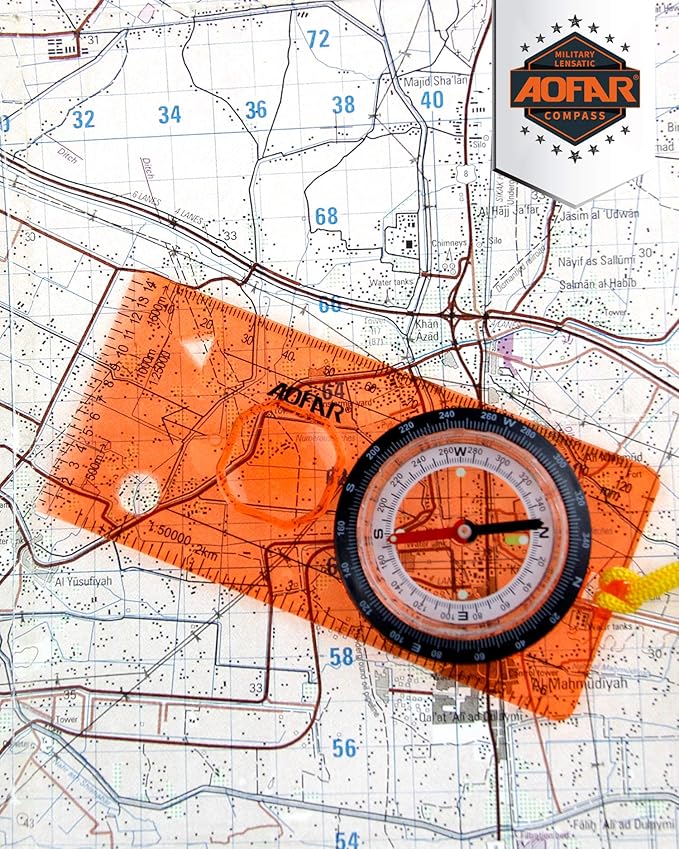 AOFAR Orienteering Compass for Kids, Lightweight and Portable, Survival Compass for Navigation, Backpacking, Camping, Hiking, and Hunting-CubbioJoy