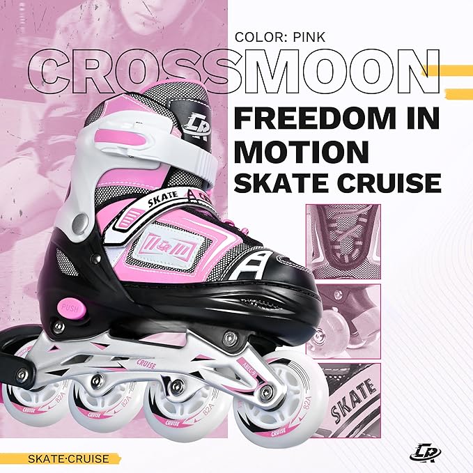 Adjustable Inline Skates for Kids, Teens, and Adults – ABEC-7 Bearings, PU Wheels, Comfortable Fit, for Indoor and Outdoor Skating-CubbioJoy