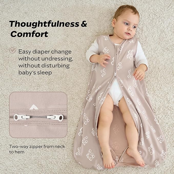JELLYMONI Baby Sleep Sack 18-24 Months, 100% Cotton 3 Pack 0.5 TOG Baby Wearable Blanket Infant Sleep Sack with 2-Way Zipper Newborn Sleep Sacks-CubbioJoy