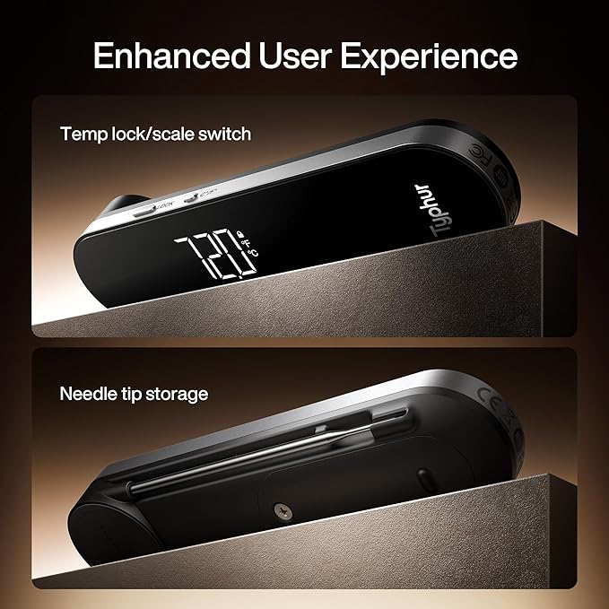 InstaProbe Core 0.5 Sec Instant Read Meat Thermometer Digital with Readable Display in Sunlight for Cooking, Professional Thermometer with IP67 Waterproof for Grill, BBQ, Cooking, Smoker-CubbioJoy