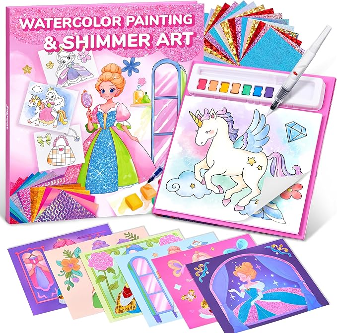 JoyCat Paint with Water Coloring Books, Art & Craft Activity, Princess No Mess Art for Kids Ages 4-8, Craft Kits & Supplies, DIY Creative Activity, Presents for Girls & Boys-CubbioJoy