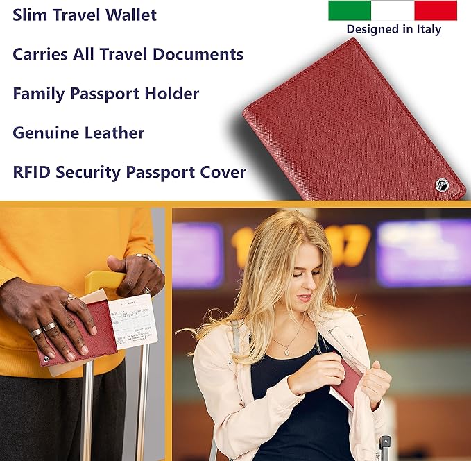 2 Passport Holder - Travel Essentials, RFID Blocking Wallet Credit Card Organiser, Plain Accessories Slim Cover For Men & Women-CubbioJoy
