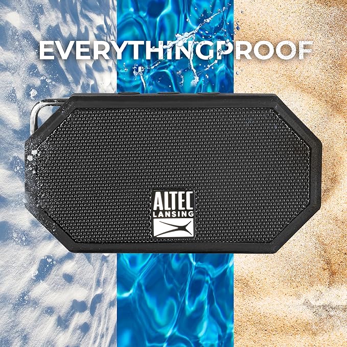 Altec Lansing Mini H2O - Waterproof Bluetooth Speaker, IP67 Certified & Floats in Water, Compact & Portable Speaker for Hiking, Camping, Pool, and Beach,Black-CubbioJoy