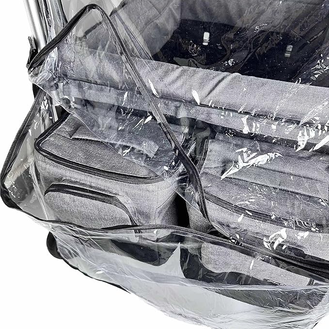 Big Size Rain Cover for Stroller, Mosquito Net for Trolley Cart, 2in1 Big Cover with Window for Picnic Camping Wagon Stroller Waterproof Windproof Accessories (Cart Not Included)-CubbioJoy