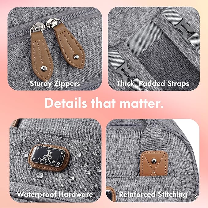 Dikaslon Diaper Bag Backpack with Portable Changing Pad, Pacifier Case and Stroller Straps, Large Unisex Baby Bags for Boys Girls, Multipurpose Travel Back Pack Moms Dads, Gray-CubbioJoy