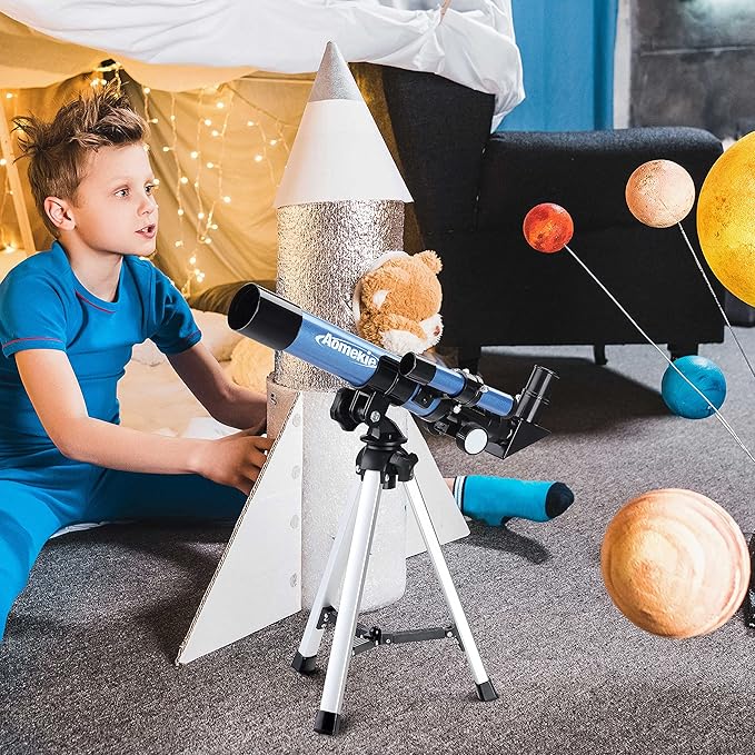 AOMEKIE Telescopes 40/400 with Tabletop Tripod 2 Eyepieces Portable Telescopes for Astronomy Beginners with Finderscope and Compass,Space, Gifts-CubbioJoy