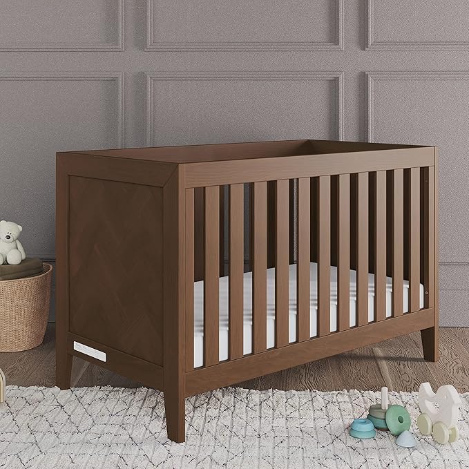 Child Craft Kieran 3 in 1 Convertible Crib, Baby Crib Converts to Day Bed, Toddler Bed, 3 Adjustable Mattress Positions, Non-Toxic, Baby Safe Finish (Toasted Chestnut)-CubbioJoy