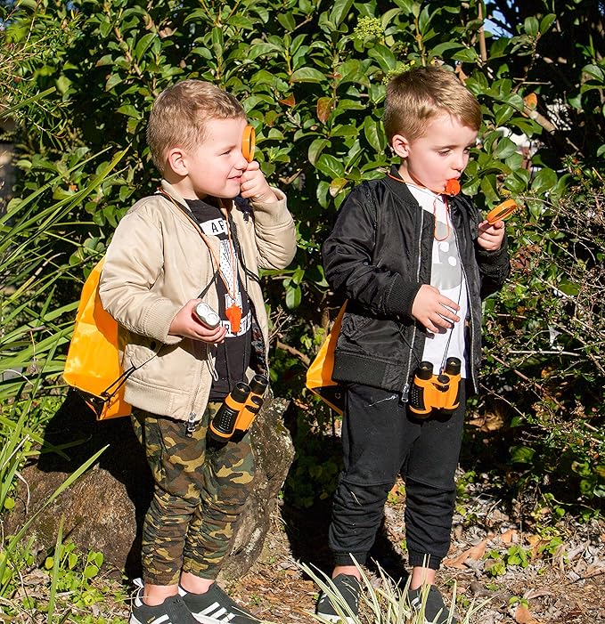 Adventure Kidz Outdoor Exploration Kit, Children’s Binoculars with Case, Flashlight, Compass, Whistle, Magnifying Glass, Backpack. Great Kids Gift Set for Camping, Hiking, STEM and Pretend Play-CubbioJoy
