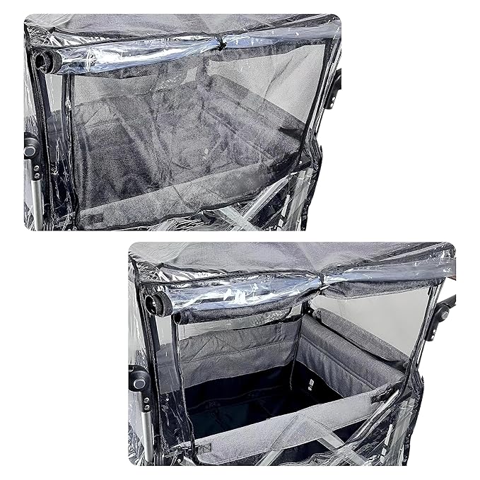 Big Size Rain Cover for Stroller, Mosquito Net for Trolley Cart, 2in1 Big Cover with Window for Picnic Camping Wagon Stroller Waterproof Windproof Accessories (Cart Not Included)-CubbioJoy