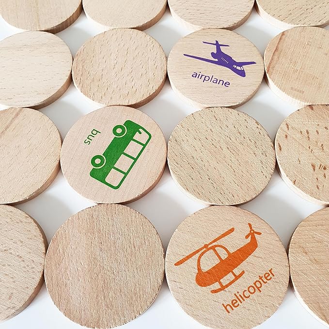 bee smart Wooden Memory Game - Matching Memory Game for Kids 3 and Up, 16Pcs | Educational Toy for Preschool Toddlers Board Games (Vehicles)-CubbioJoy