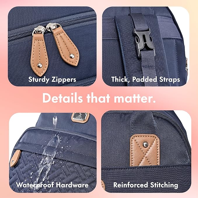 Dikaslon Diaper Bag Backpack with Portable Changing Pad, Pacifier Case and Stroller Straps, Large Unisex Baby Bags for Boys Girls, Multipurpose Travel Back Pack Moms Dads, Navy Blue-CubbioJoy