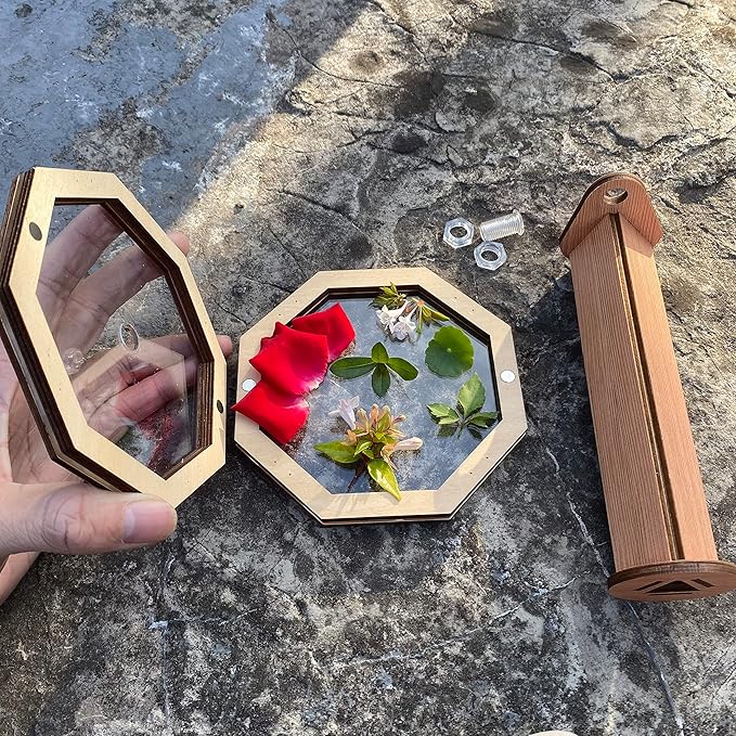 2PCS Natural DIY Kaleidoscope Kit, New Wooden Magic Rotating Kaleidoscope Making Set for Nature Lovers, Best Gift, Outdoor Classic Handmade Education Toys-CubbioJoy