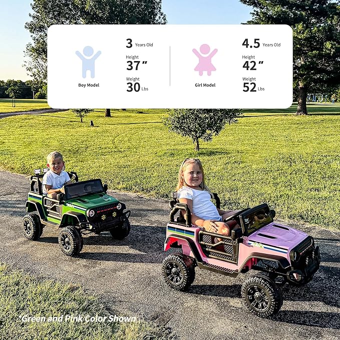 24V Kids Ride on Toy, Kids Electric Vehicles Car Ride on Car Truck for Toddlers with Remote Control, 2x200W Motor - Snow White-CubbioJoy