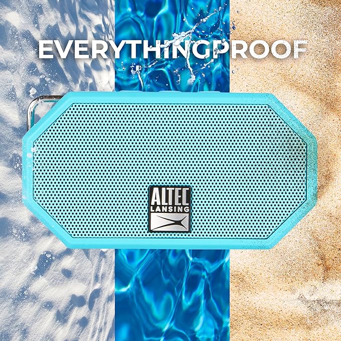 Altec Lansing Mini H2O - Waterproof Bluetooth Speaker, IP67 Certified & Floats in Water, Compact & Portable Speaker for Hiking, Camping, Pool, and Beach,Aqua-CubbioJoy